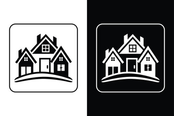 Real Estate Property House Symbol PNG on White Background.