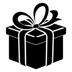 Gift Box vector clean black silhouette design white background