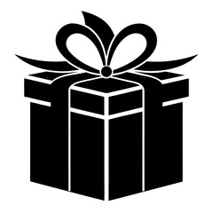 Gift Box vector clean black silhouette design white background
