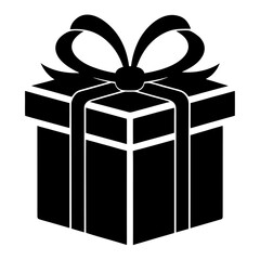Gift Box vector clean black silhouette design white background