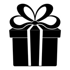 Gift Box vector clean black silhouette design white background