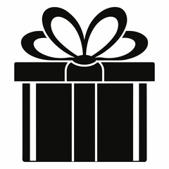 Gift Box vector clean black silhouette design white background
