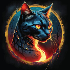 Black Cat Vector Design