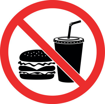 No fast food sign healthy lifestyle symbol