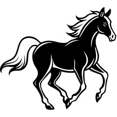Horse Galloping Silhouette vector