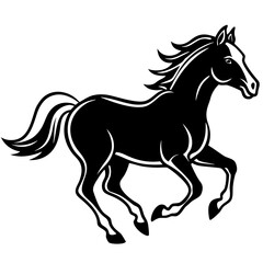 Horse Galloping Silhouette vector