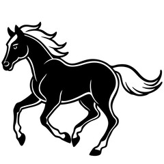 Horse Galloping Silhouette vector