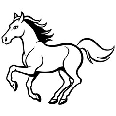 Horse Galloping Silhouette vector