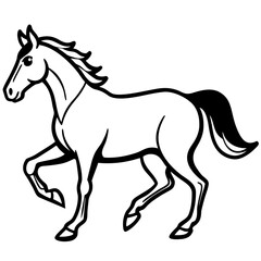 Horse Galloping Silhouette vector