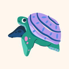 Vector underwater turtle icon. Sea or ocean animal