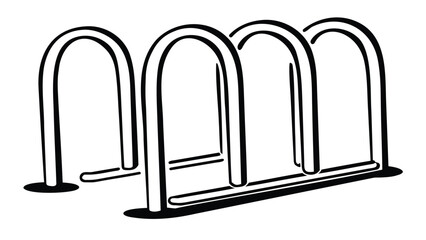  bicycle rack with multiple slots for parking bikes in a public space outdoors