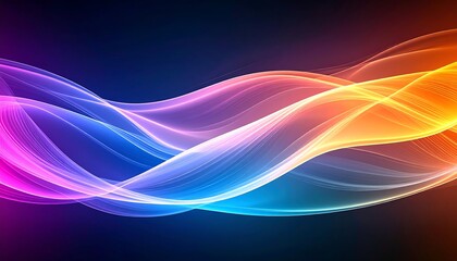 Naklejka premium Abstract Wave Design with Vibrant Neon Colors