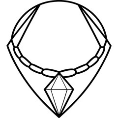 Station Diamond Necklace line art vector