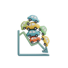 Fototapeta premium Car Industry In Crisis And Economic Recession Shows On A Transparent Background