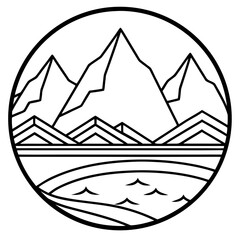 Moraine line art vector