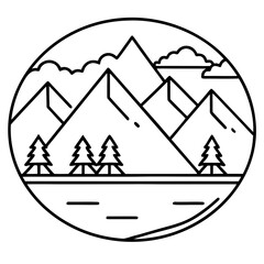Moraine line art vector
