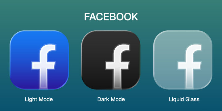 Facebook vector social media icon with modern design