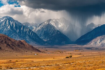 Mountain Vista with Approaching Storm