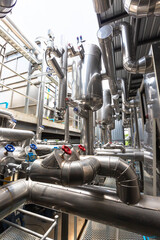 System pipes and pumps, handling heating, ventilation, air conditioning, and cooling