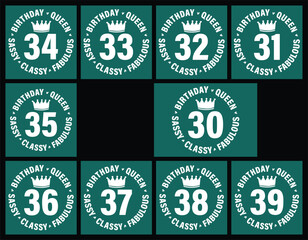 30 years old birthday queen t shirt