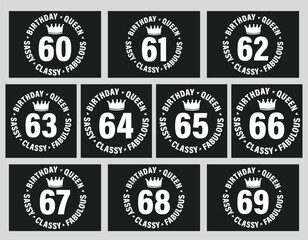 60 years old birthday queen t shirt