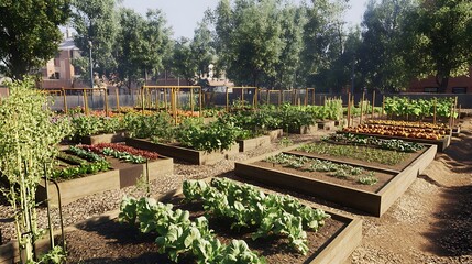Raised vegetable garden beds