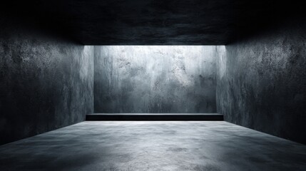 Abstract Concrete Room Interior with Natural Light and Industrial Design for Backgrounds and Presentations