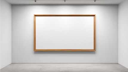 Empty Frame Mockup in Art Gallery: Showcase Your Artwork or Presentation in Modern Minimalist Space