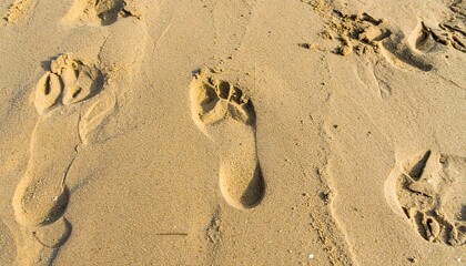 L'impronta del tempo nel deserto della memoria dove le tracce si cancellano mentre altre resistono all'erosione delle onde e del vento sulla sabbia