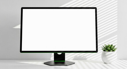 Fototapeta premium A computer monitor isolated on white background