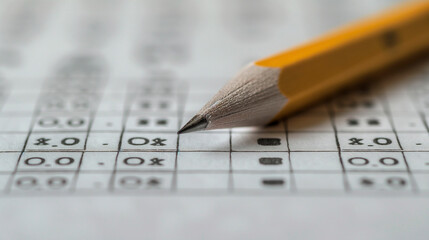 Pencil on standardized test answer sheet