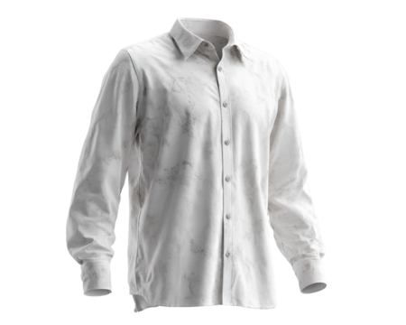  Side angled grey acid wash white shirt isolated on transparent background