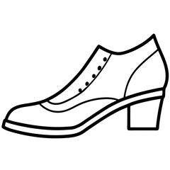Shoe heel grip line art vector