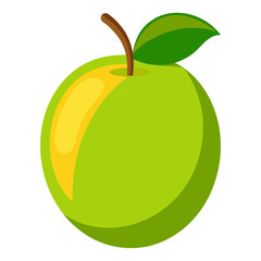vector illustration of a yellow apple