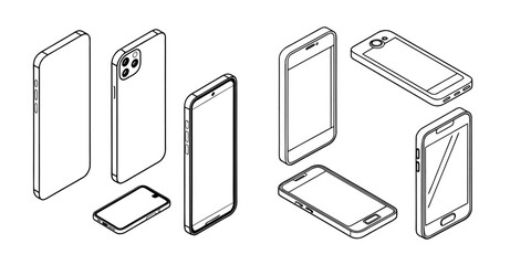 Clean Mobile Device Outline Collection – Vector Mockups
