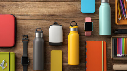 Flat Lay of Back-to-School Essentials on a Clean Background