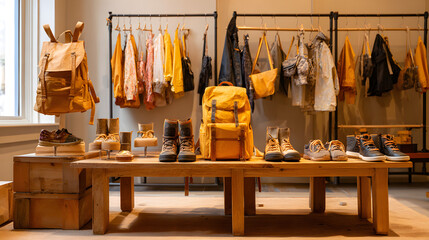 Horizontal Shot of a Cozy Boutique Display Featuring School Supplies