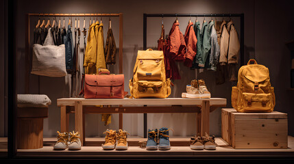 Horizontal Shot of a Cozy Boutique Display Featuring School Supplies