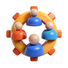 Teamwork Collaboration Gear Concept 3D Rendered Illustration for Business and Technology