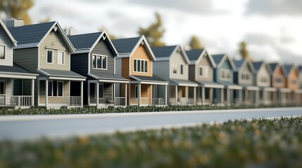 Row of residential homes
