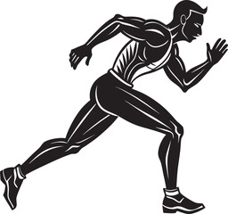 silhouette of a young man running