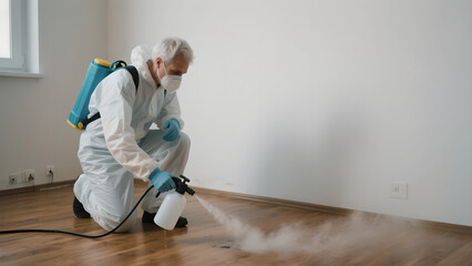 worker in protective uniform