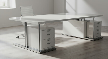 Modern Office Desk with Chair Minimalist Design and Style.