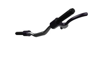 Premium Bicycle Handlebars featuring Ergonomic Black Grips and Shiny Silver Brake Levers. High Resolution, Isolated Studio Shot on Transparent Background. Essential Cycling Component and Design Asset.