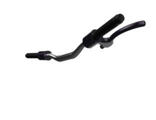 Premium Bicycle Handlebars featuring Ergonomic Black Grips and Shiny Silver Brake Levers. High Resolution, Isolated Studio Shot on Transparent Background. Essential Cycling Component and Design Asset.