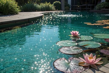 Water Lilies in a Tranquil Pond