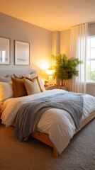 Obraz premium hotel room with bed