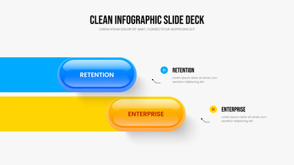Creative Campaign 2 Step Diagram Slideshow Layout. Business Plan Frame Design Vector Illustration. Product Introduction Two Option Infographic Presentation Template.