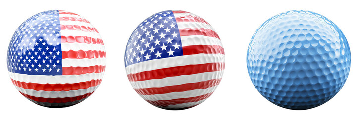 Sports Golf Ball Set isolated on a White Background
