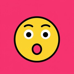 Fototapeta premium Shocked emoji face with red background